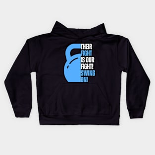 Blue Kettlebell Diabetes Awareness Kids Hoodie